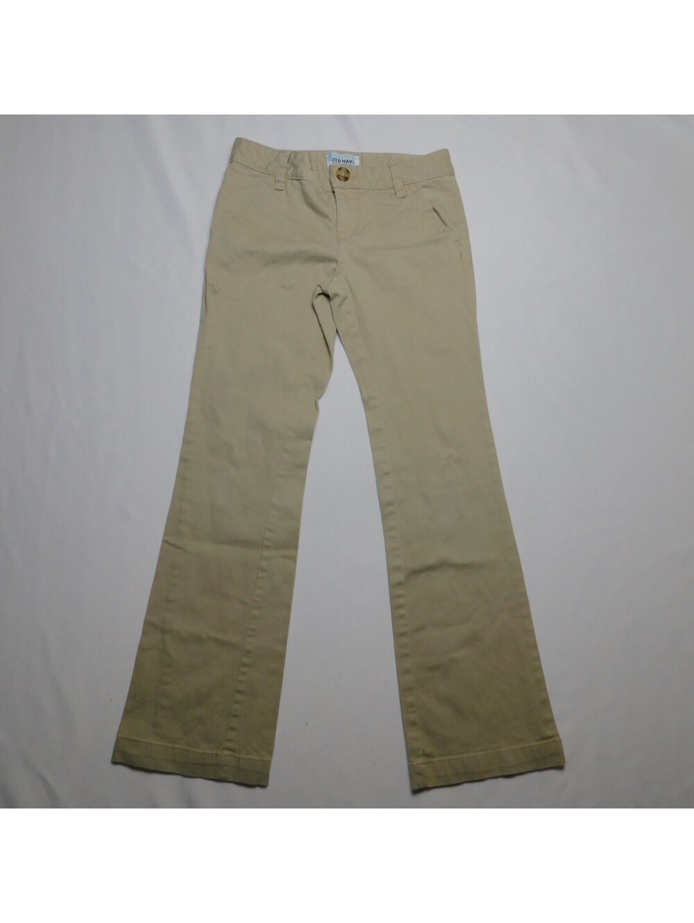 Old Navy Girls Khaki Bootcut Stretch Chino Pants Uniform Size 8